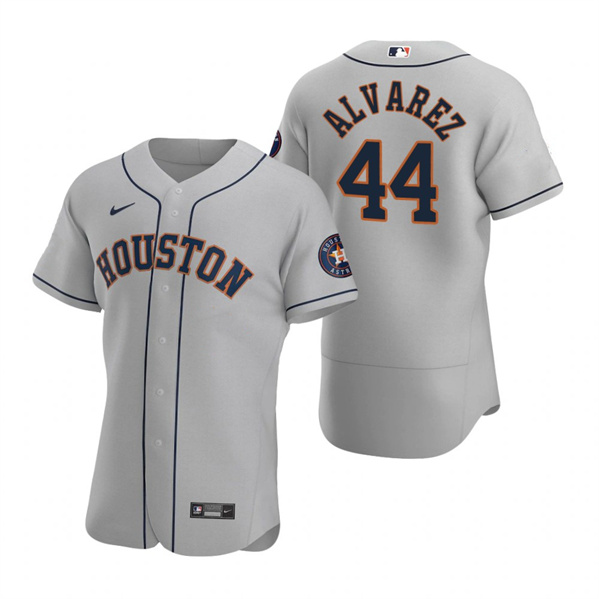 Men's Houston Astros #44 Yordan Alvarez Gray Flex Base Stitched Jersey